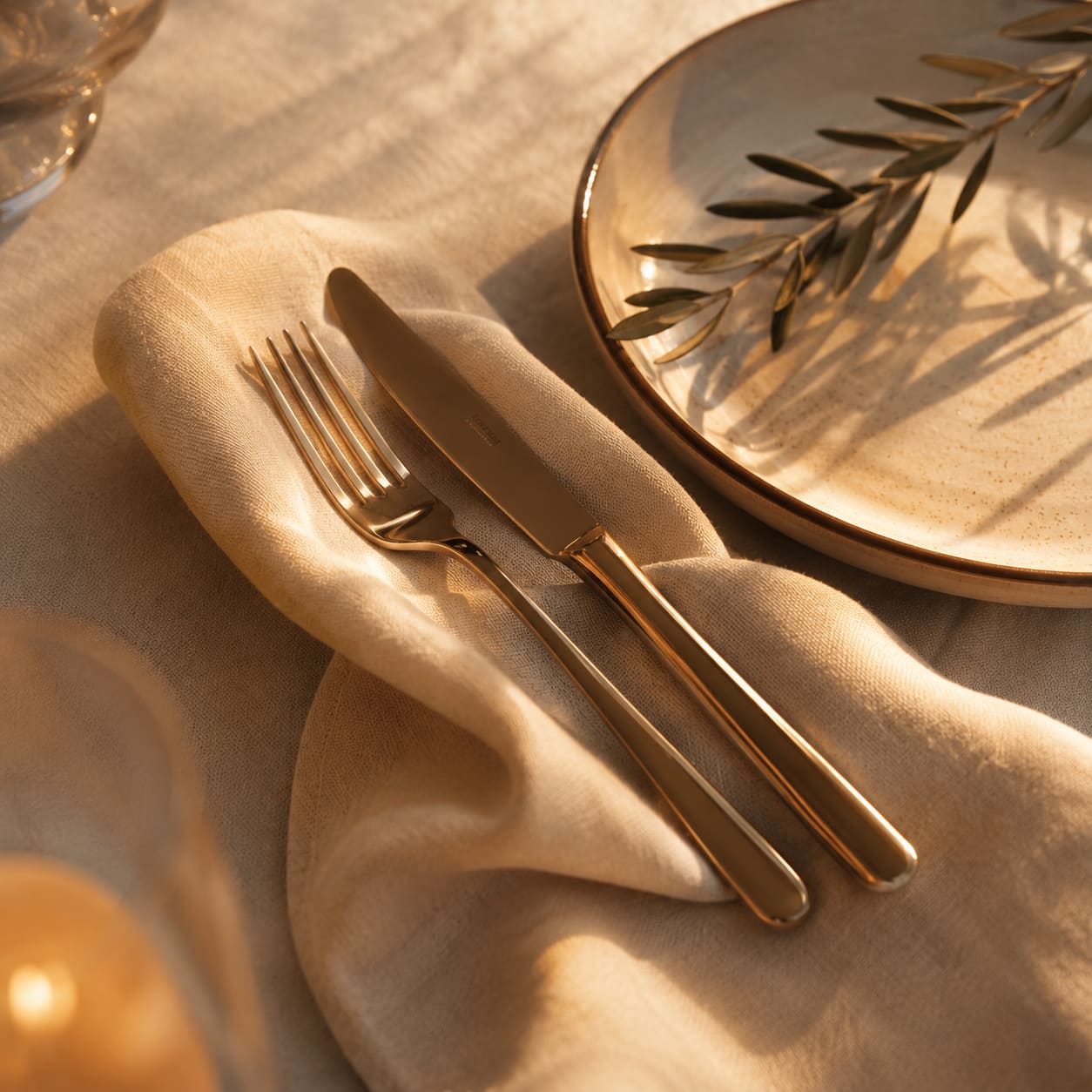 Elegant eingedeckter Tisch, Detail